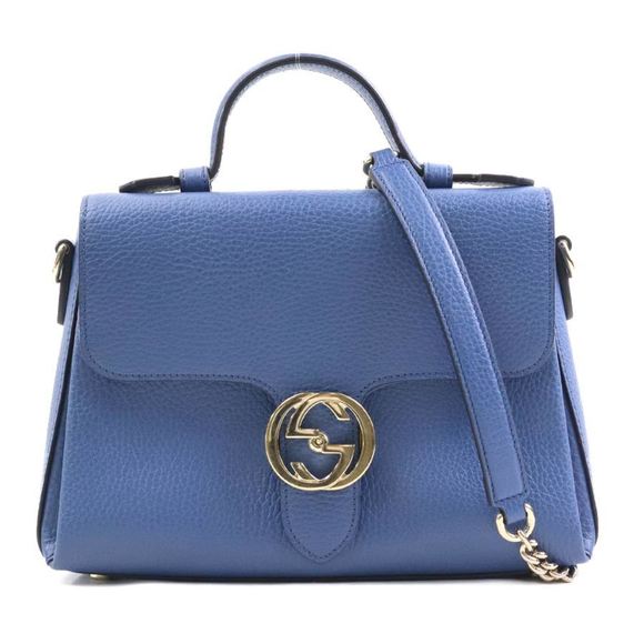 GUCCI Blue Leather Shoulder Bag - Picture 1 of 5